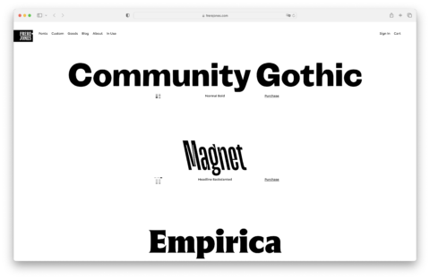 Screenshot Frere-Jones website